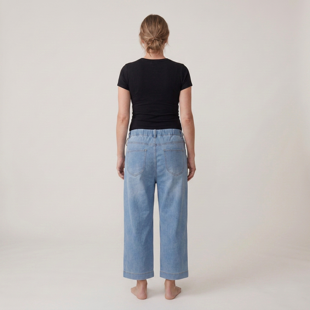 Dames Positiejeans Wide Leg met Verstelbare Taille