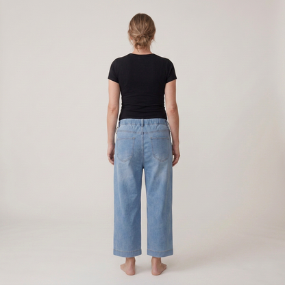 Dames Positiejeans Wide Leg met Verstelbare Taille