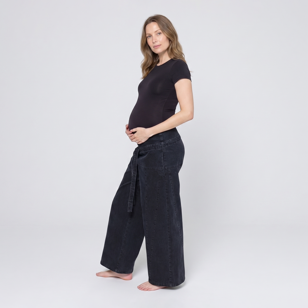 Dames Positiejeans Wide Leg met Verstelbare Taille