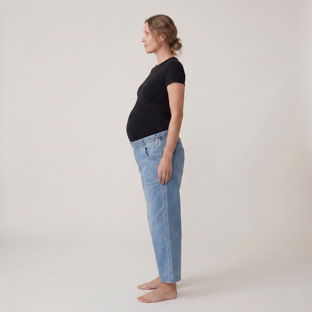Dames Positiejeans Wide Leg met Verstelbare Taille