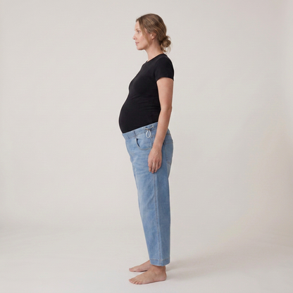 Dames Positiejeans Wide Leg met Verstelbare Taille