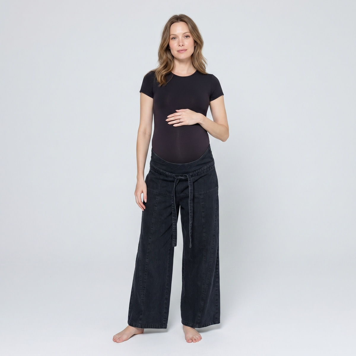Dames Positiejeans Wide Leg met Verstelbare Taille