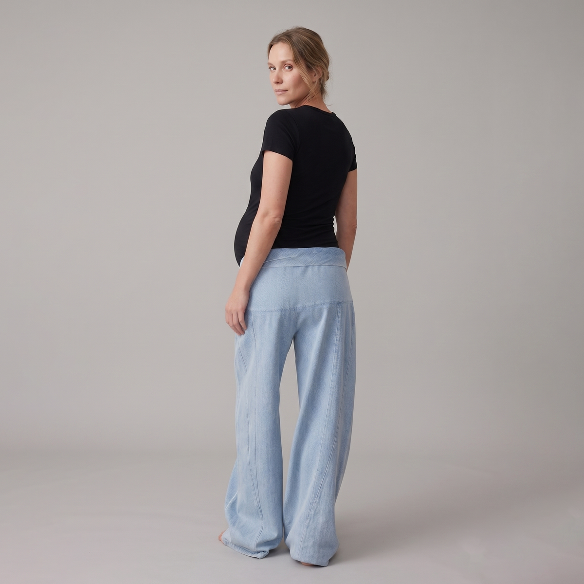 Dames Positiejeans Wide Leg met Verstelbare Taille