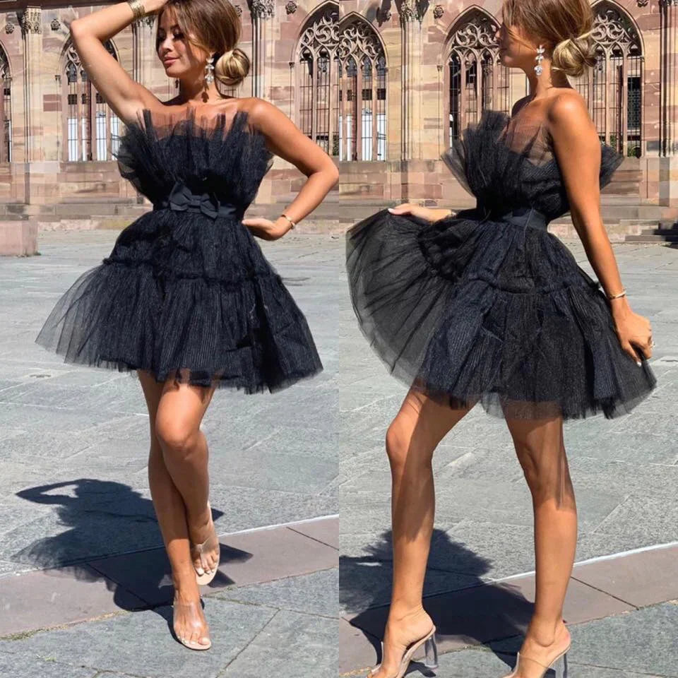 Dames Tulle Jurk – Feestelijk, Getailleerd, Geschikt voor Avondkleding