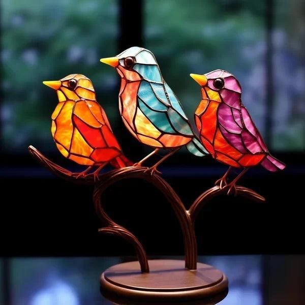 Unique Acrylic Bird Statue – Colorful Home Decor Accent, Elegant Gift for Art Lovers, 10 Tall 2