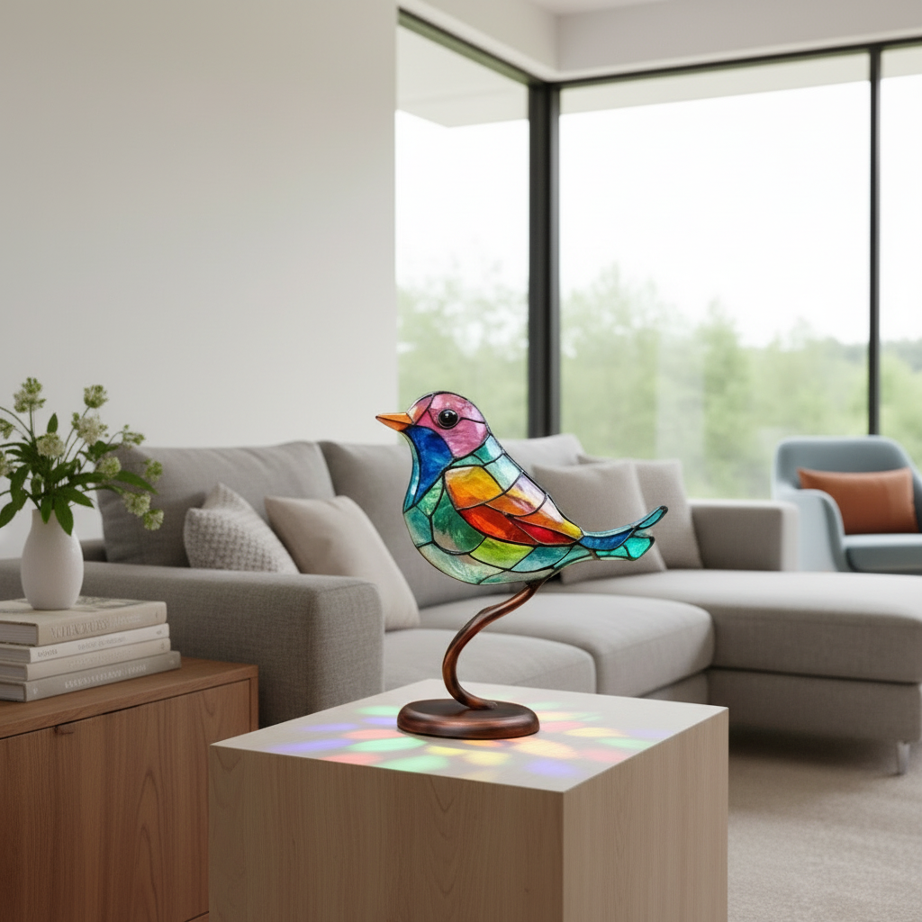Acrylic Vogelbeeld - Kleurrijk Decoratief Accent, 25 cm Hoog