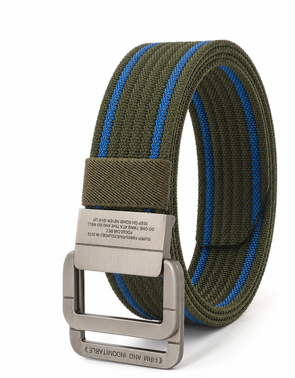 Unisex Canvas Riem met Metalen Dubbele Ring Gesp - Verstelbaar