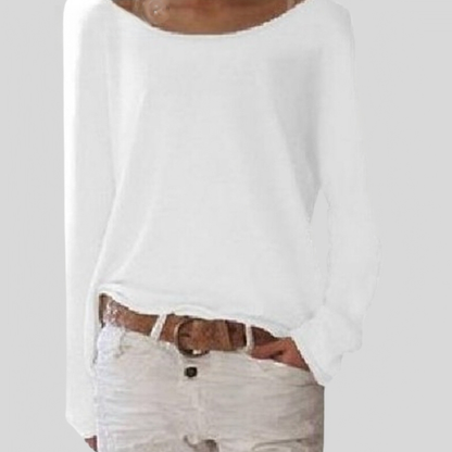 Wijd Uitlopende Hals Dames Top – Casual Comfortabele Stijl voor Elke Gelegenheid
