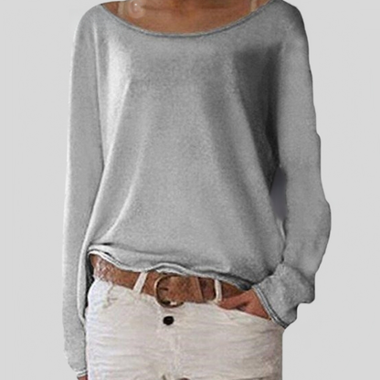 Wijd Uitlopende Hals Dames Top – Casual Comfortabele Stijl voor Elke Gelegenheid