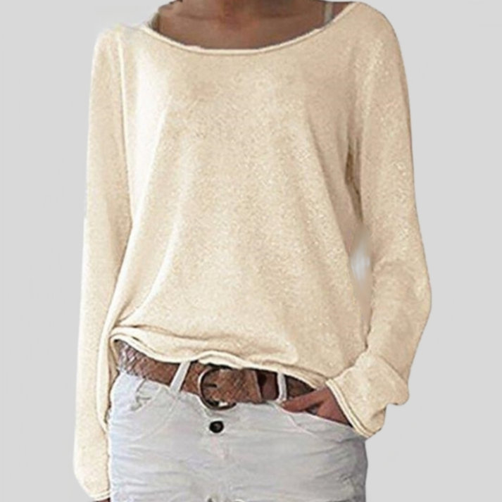 Wijd Uitlopende Hals Dames Top – Casual Comfortabele Stijl voor Elke Gelegenheid
