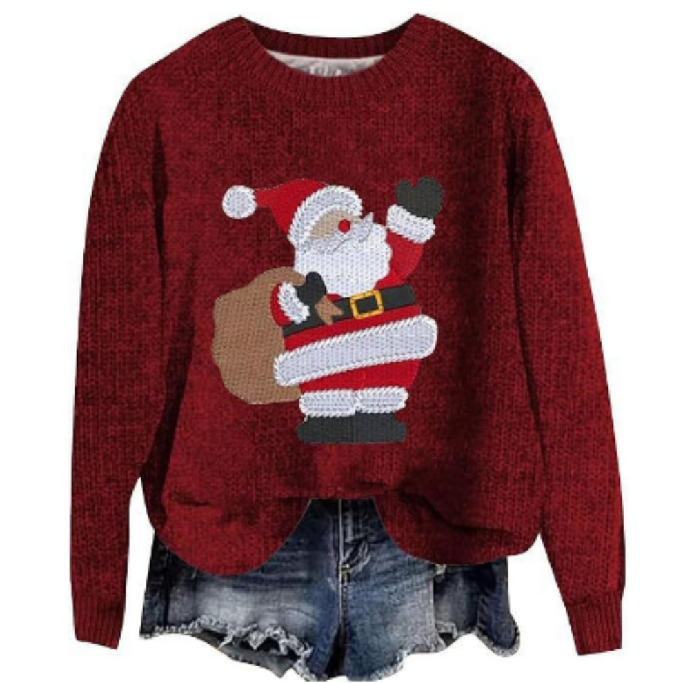 YOURS - Kersttrui met 'Holly Jolly Christmas' slogan en rendierprint in zwart | Yours Clothing