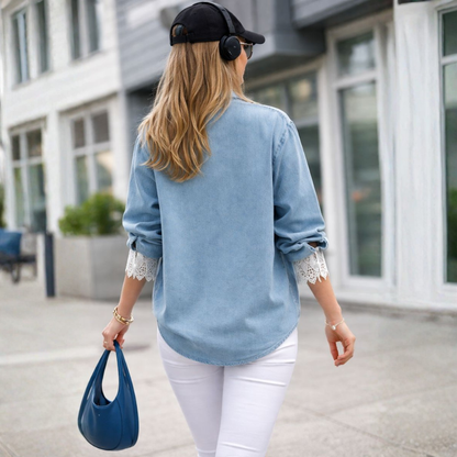 Boé - Denim Overhemd met Ruches