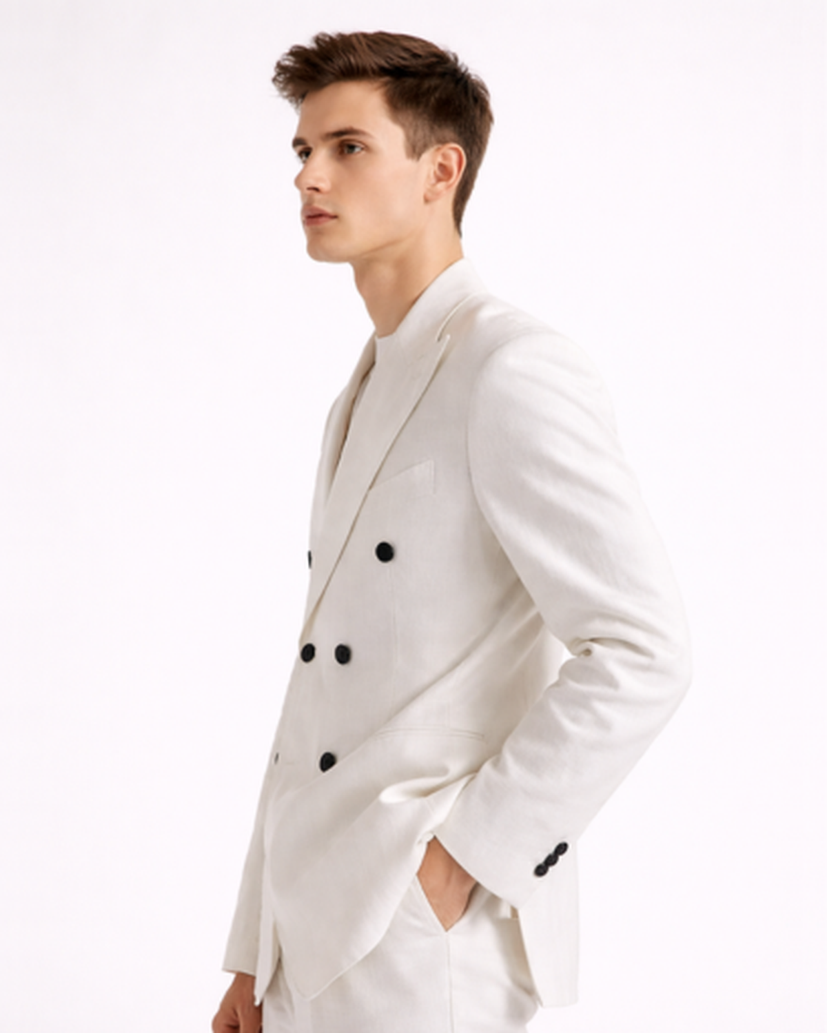 Blazer croisé homme coupe ajustée – vue 4