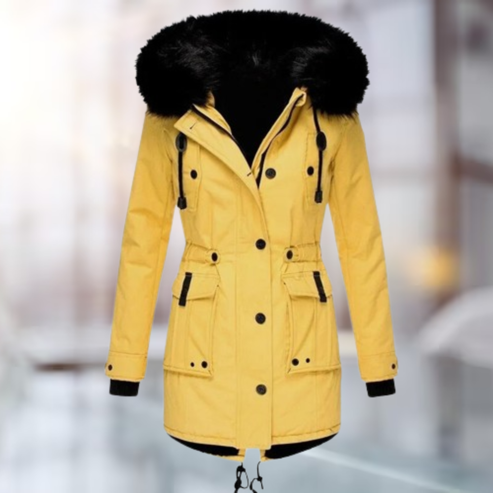 Dames Lange Winterparka met Capuchon – Waterdicht, Ideaal voor Koude Dagen
