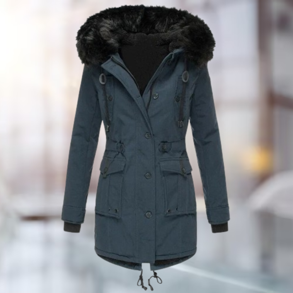 Dames Lange Winterparka met Capuchon – Waterdicht, Ideaal voor Koude Dagen