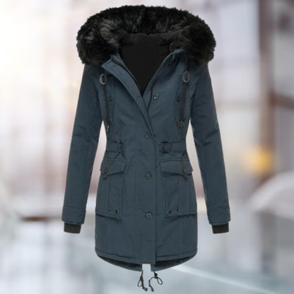 Dames Lange Winterparka met Capuchon – Waterdicht, Ideaal voor Koude Dagen