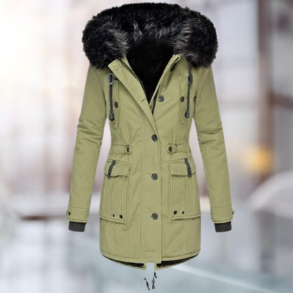 Dames Lange Winterparka met Capuchon – Waterdicht, Ideaal voor Koude Dagen