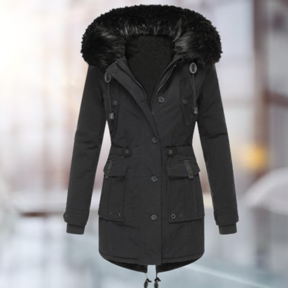 Dames Lange Winterparka met Capuchon – Waterdicht, Ideaal voor Koude Dagen