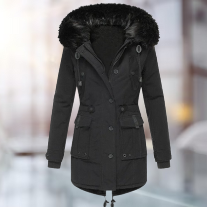 Dames Lange Winterparka met Capuchon – Waterdicht, Ideaal voor Koude Dagen