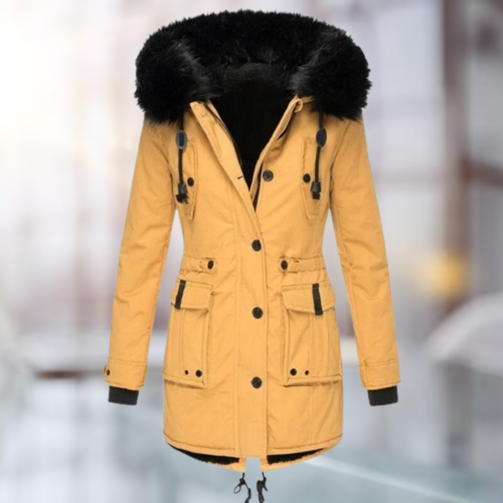 Dames Lange Winterparka met Capuchon – Waterdicht, Ideaal voor Koude Dagen