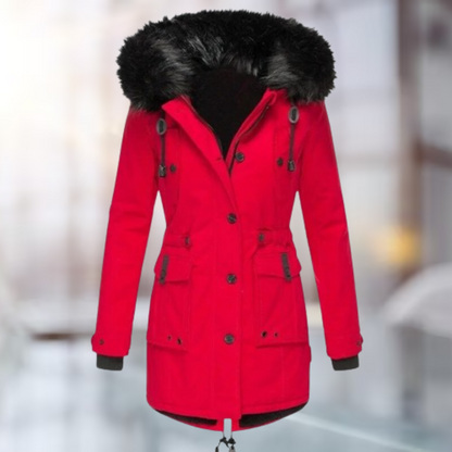 Dames Lange Winterparka met Capuchon – Waterdicht, Ideaal voor Koude Dagen