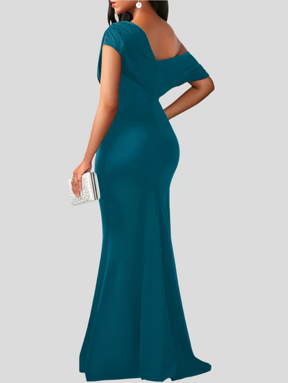 Elin - Off-Shoulder Lange Jurk met Volants
