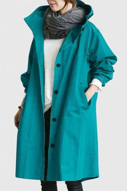 Dames Oversized Regenjas met Capuchon – Comfortabele Jas