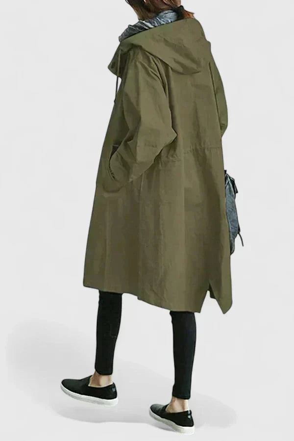 Dames Oversized Regenjas met Capuchon – Comfortabele Jas