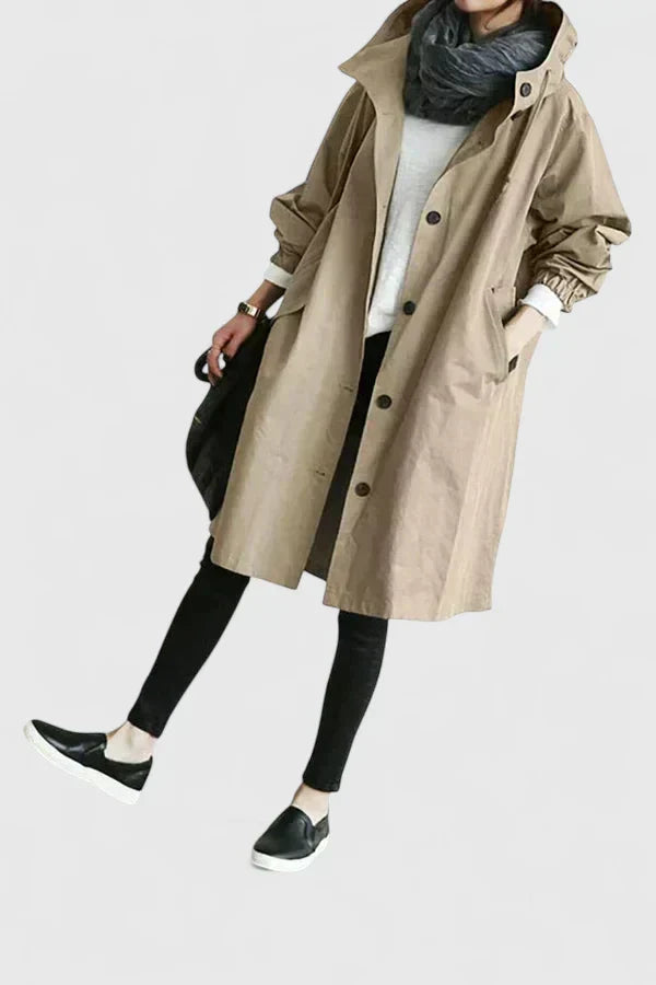 Dames Oversized Regenjas met Capuchon – Comfortabele Jas