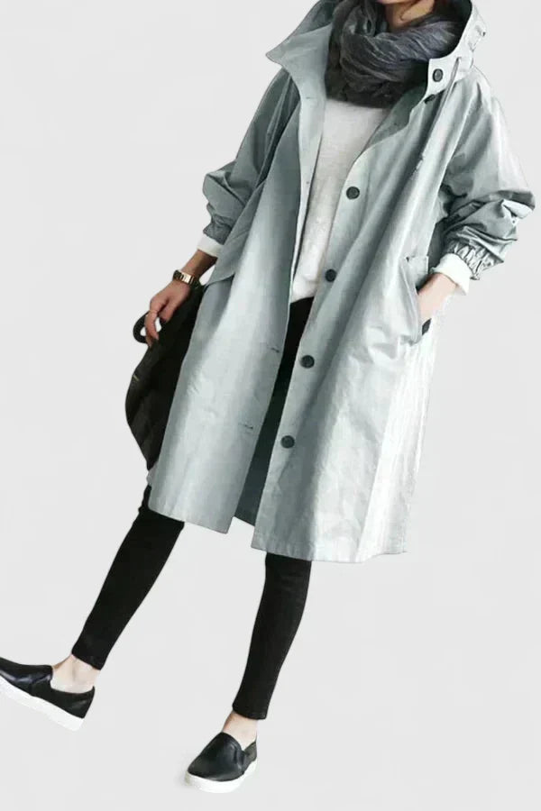 Dames Oversized Regenjas met Capuchon – Comfortabele Jas
