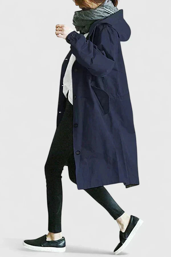 Dames Oversized Regenjas met Capuchon – Comfortabele Jas