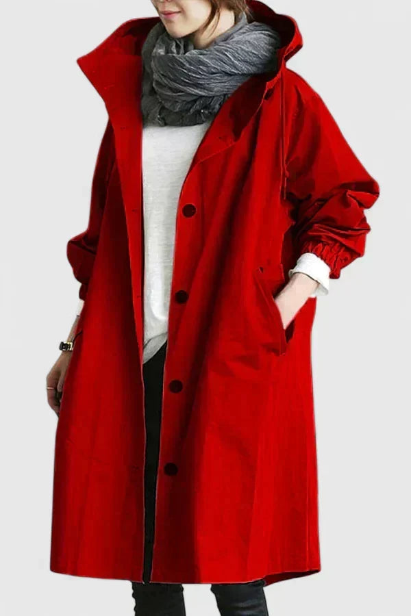 Dames Oversized Regenjas met Capuchon – Comfortabele Jas