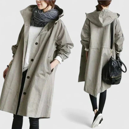 Dames Oversized Regenjas met Capuchon – Comfortabele Jas