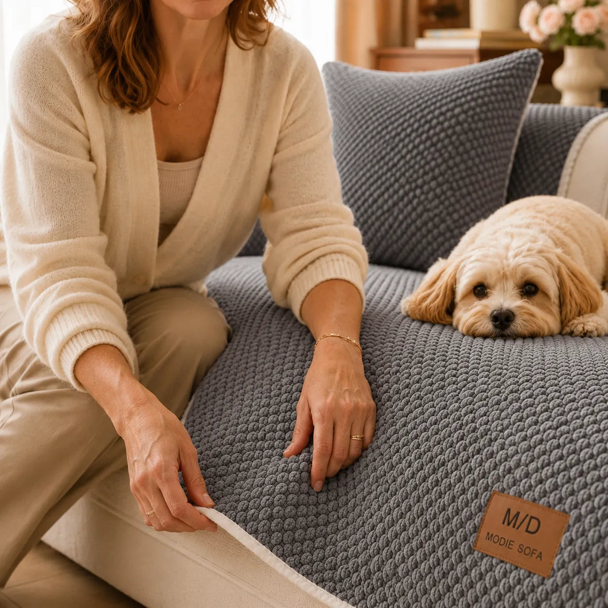Anti-Slip Bankhoes voor Huisdieren – Plush Sofa Beschermer