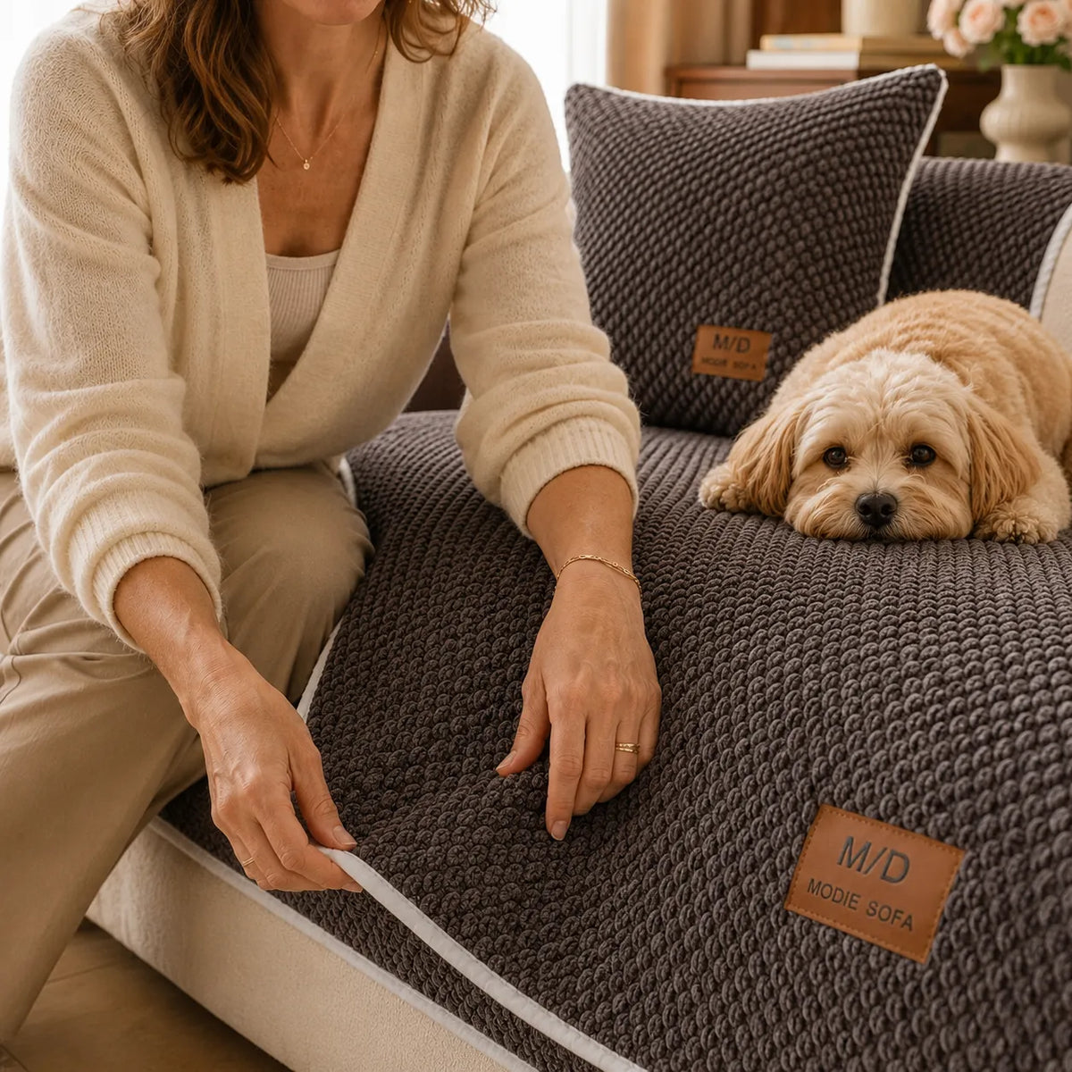 Anti-Slip Bankhoes voor Huisdieren – Plush Sofa Beschermer