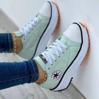 Dames Sneakers Chunky Canvas met Contrasterende Zijstreep