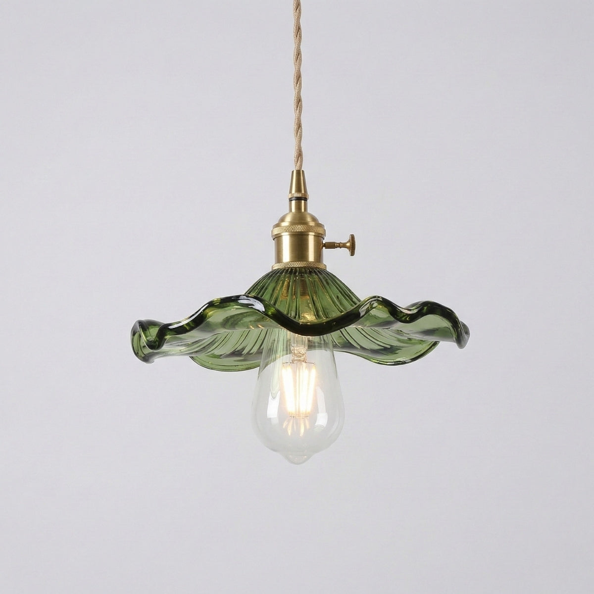 vintage flower glass pendant light in green