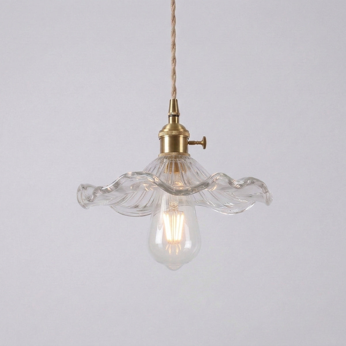 vintage flower glass pendant light in clear