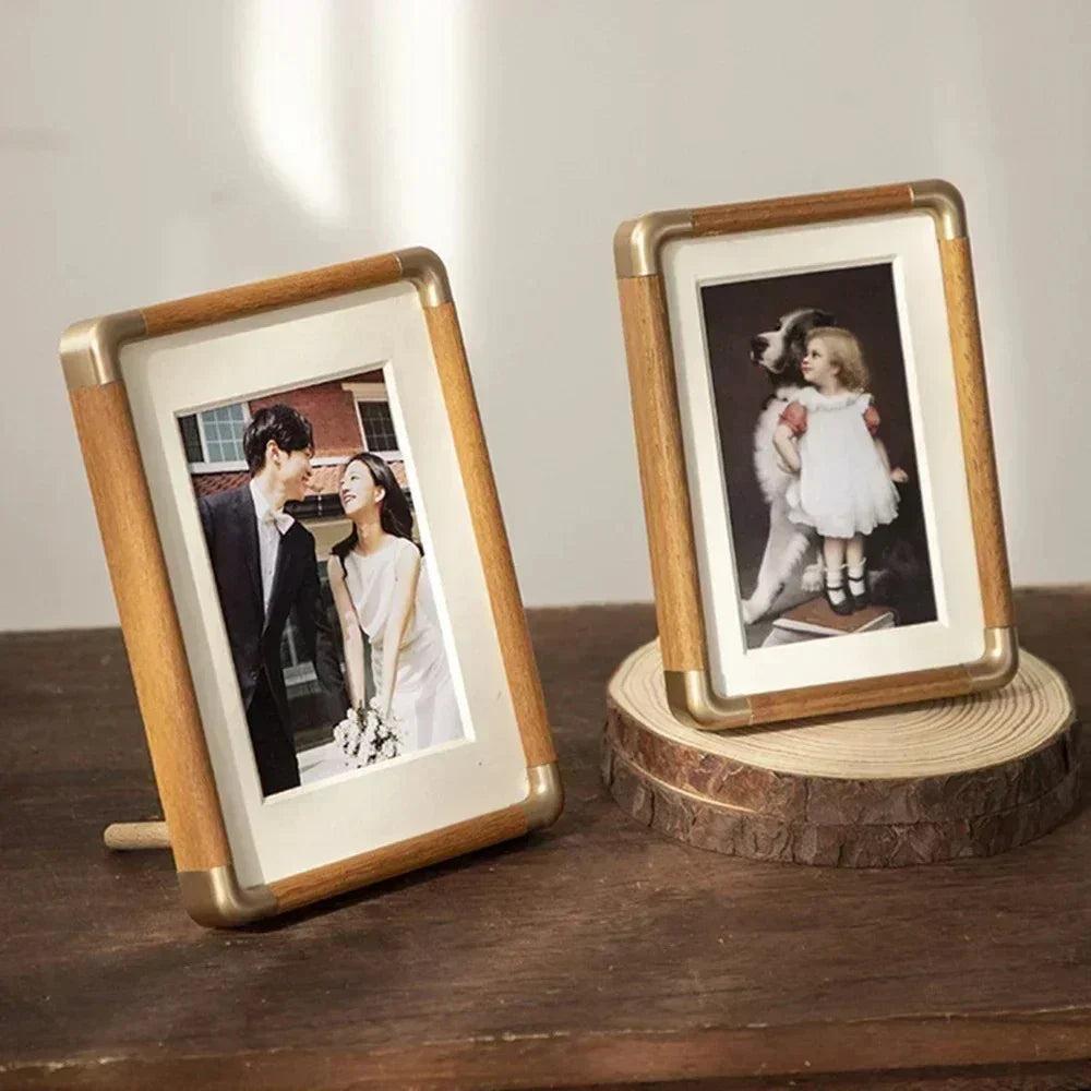 Vintage Solid Wood Tabletop Photo Frame Elegant Design 2