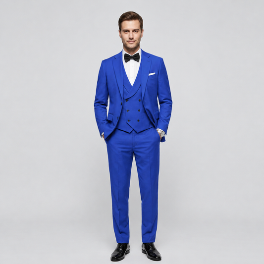 Heren Driedelig Pak Blazer met Gilet - Getailleerde Fit