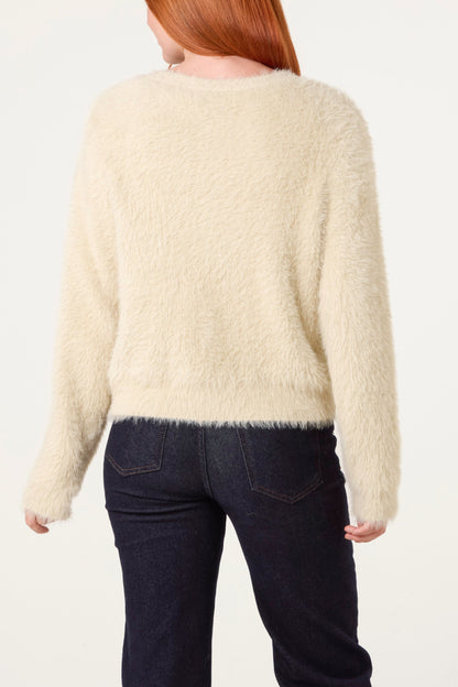 Dames Vest met Gekleurde Knoop Details - Beige