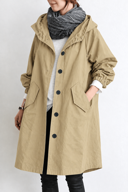 Gabardina impermeable para mujer con capucha – Chaqueta de entretiempo para primavera y otoño