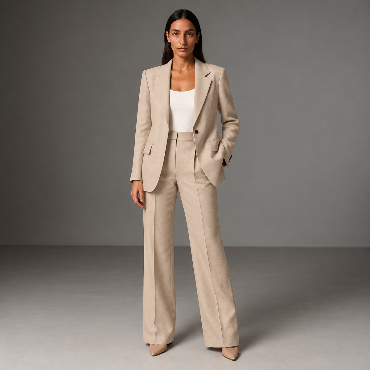 Dames 2-delig Broekpak – Blazer en Pantalon Set, Zakelijk voor Kantoor en Formeel 2-delig Pak