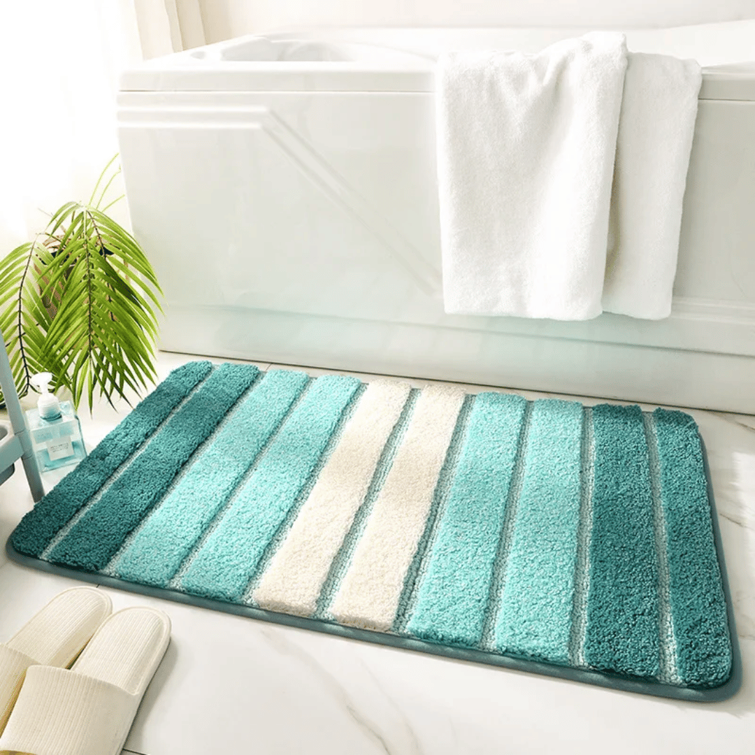 Badmat Fluffy Gestreept - Antislip en Machine Wasbaar