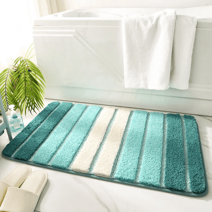 Badmat Fluffy Gestreept - Antislip en Machine Wasbaar