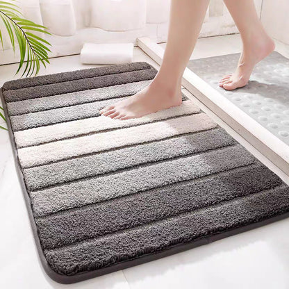 Badmat Fluffy Gestreept - Antislip en Machine Wasbaar