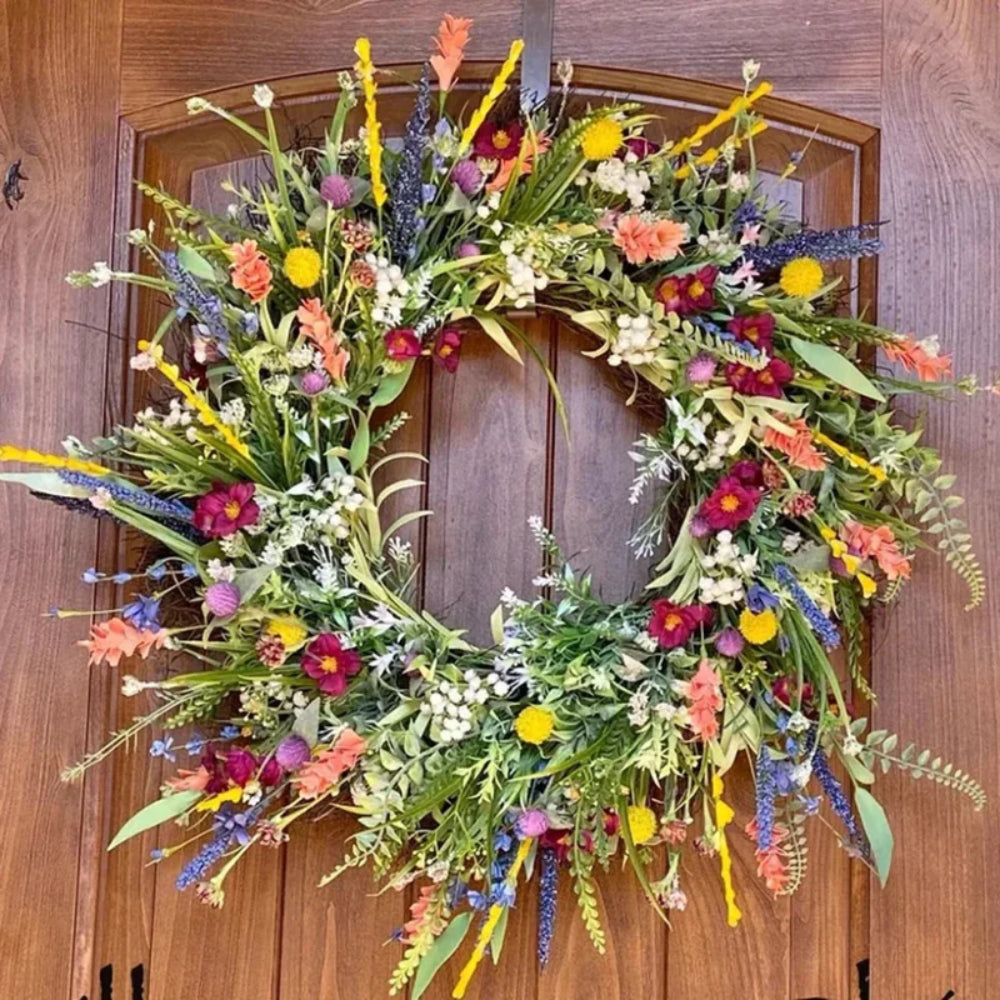 Decoratieve Bloemenkrans voor Deur met Kunstbloemen