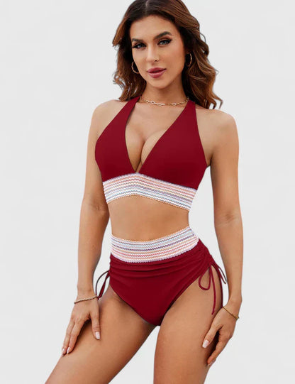 Dames High-Waisted Bikini – Geschikt voor Zomer, Met Verstelbare Bandjes