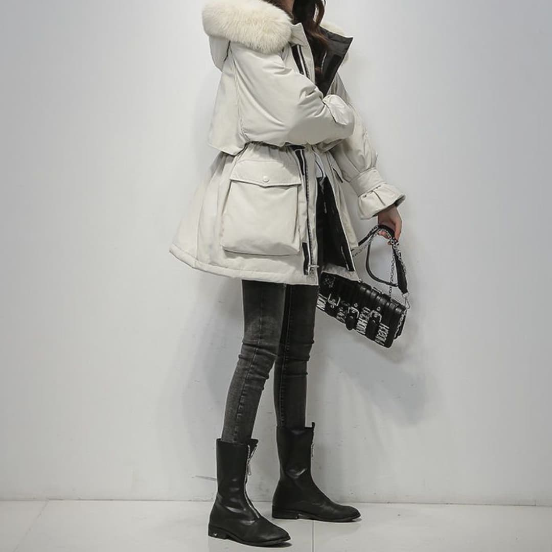 Dames Waterdichte Pufferjas – Met Bontkraag, Casual voor Koude Dagen