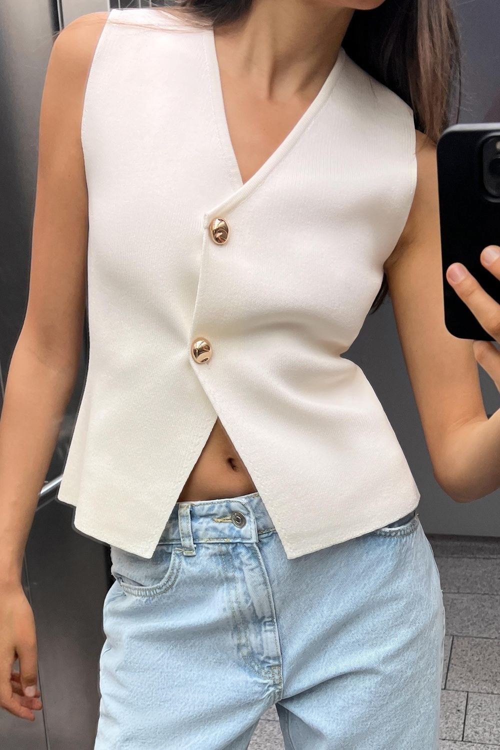 Lina - Mouwloze Gilet Top